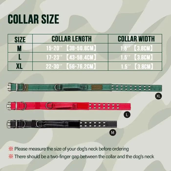 Collier pour chien tactique robuste à Double boucle, collier pour chien de qualité militaire avec po