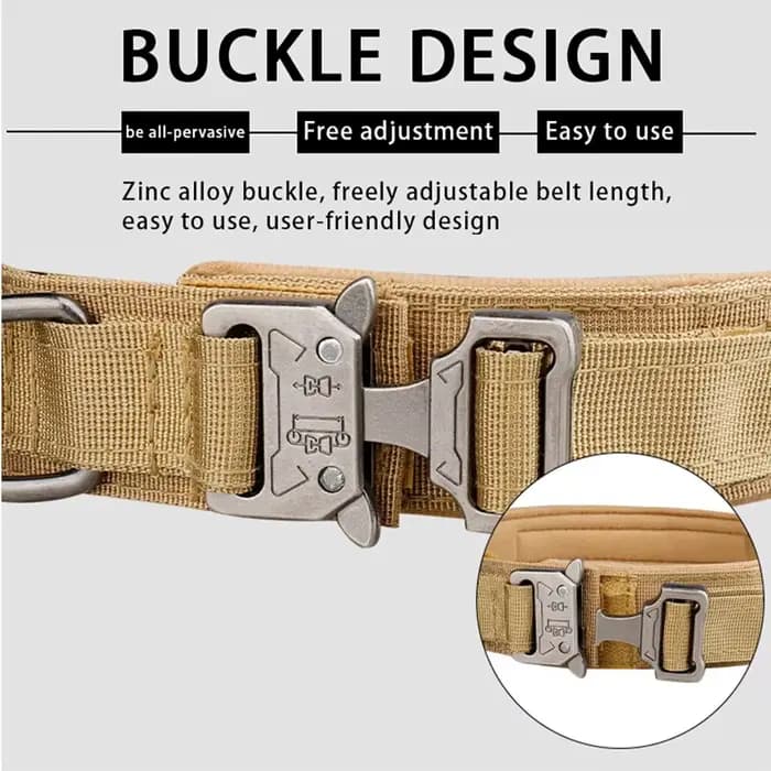 Produits pour animaux de compagnie collier tactique pour chien en plein air boucle en métal respiran