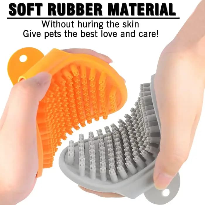 Brosse de bain pour chien, toilettage pour chiens, Massage apaisant, poils en caoutchouc, peigne à c