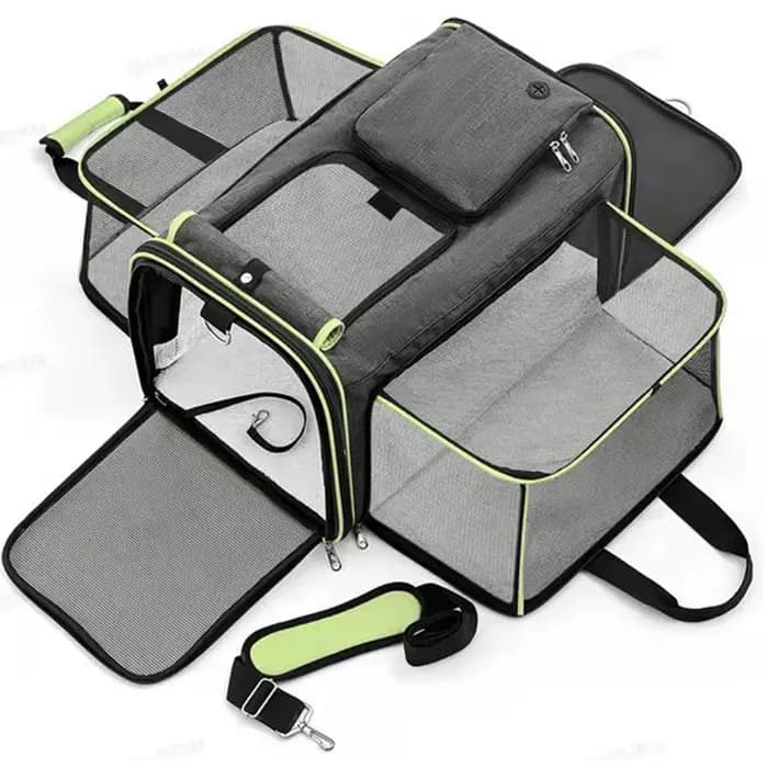 Sac de voyage pliable de grande capacité pour chat, approuvé Pet Airlines, ruban réfléchissant, sac