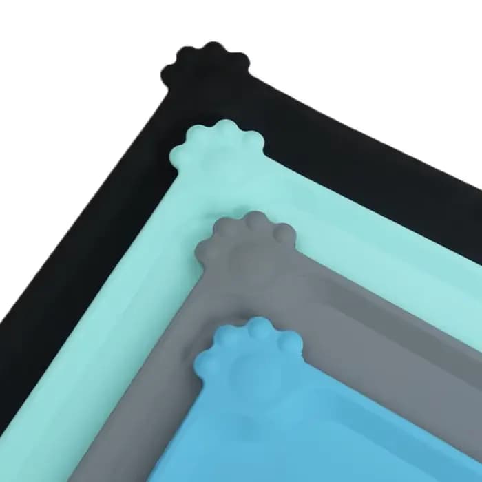 Tapis imperméable pour animaux de compagnie, couleur unie, en Silicone, pour chien et chat, bol de n