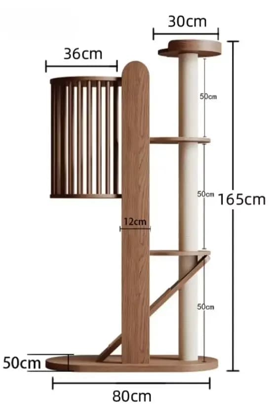 Tour en bois multicouche de luxe pour grands chats, maison d'arbres d'escalade d'activité de gros ch