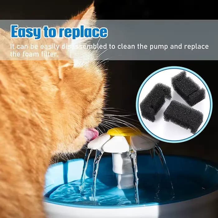 Filtre éponge LJL-8PCS pour fontaine de chat, remplacement de fontaine pour animaux de compagnie, fi
