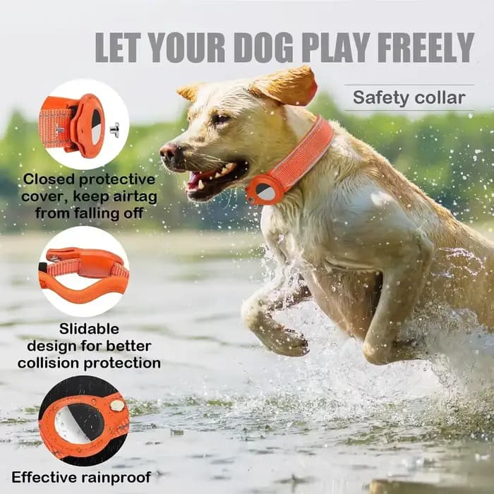 Collier Anti-perte pour chien, étui de protection Airtag étanche, collier réfléchissant pour animaux