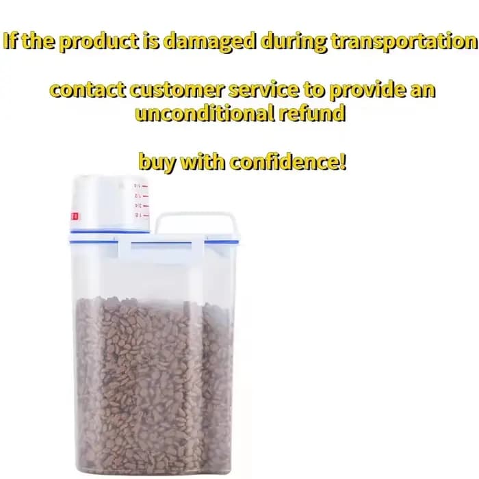 Seau de nourriture pour chiens et chats, réservoir de stockage en plastique avec tasse à mesurer, po