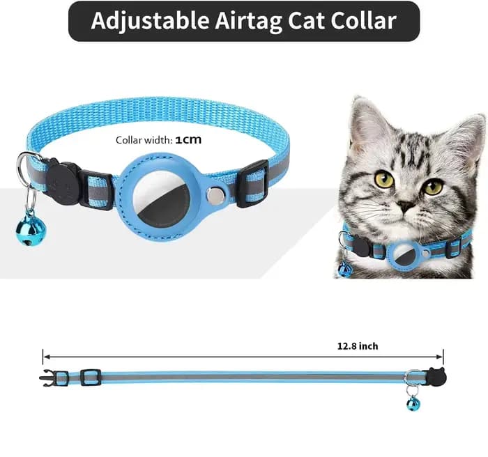 Collier Anti-perte pour traceur GPS Airtag, étui de protection avec cloche, collier réfléchissant po