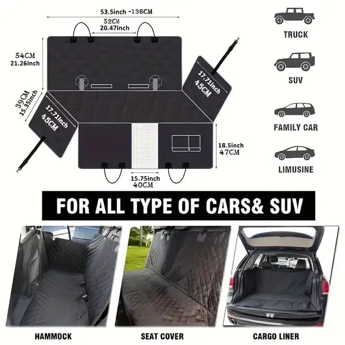 Housse de siège pour chien pour siège arrière, housses de siège de voiture pour chien 100% imperméab