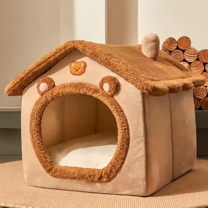 Maison pliable pour animaux de compagnie, amovible et lavable, grotte pour chiots, canapé, lit pour