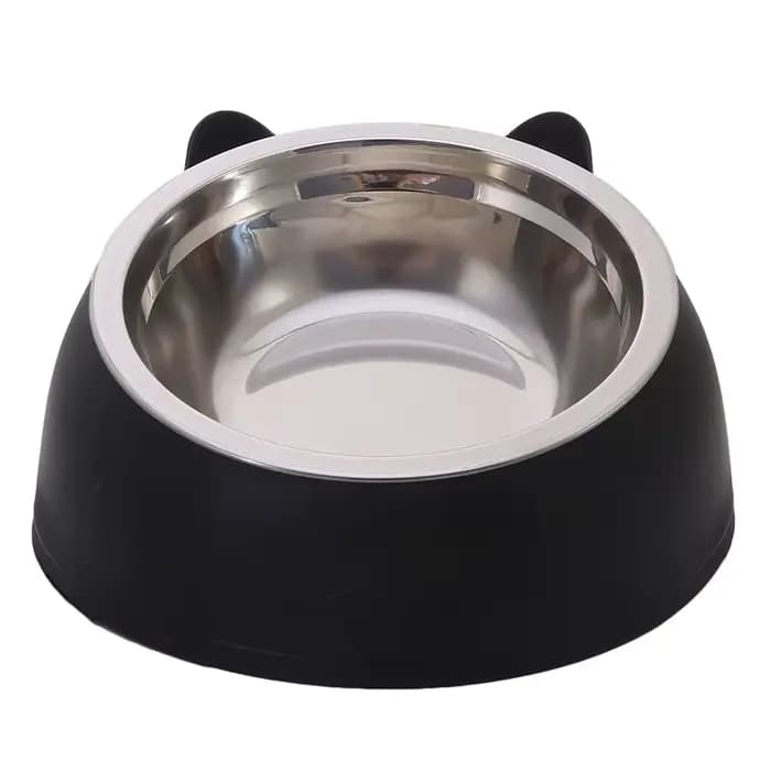 Bols inclinés en acier inoxydable pour chat, Base antidérapante, pour animaux de compagnie, chiots,