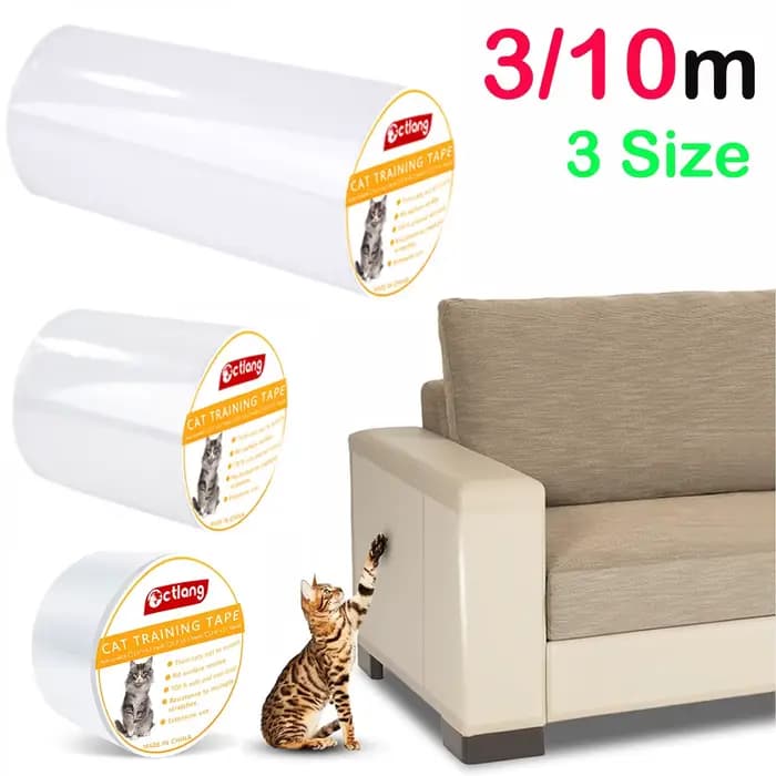 Bande d'entraînement pour chats, 3/10M, dissuasion des rayures, transparente, auto-adhésive, pour ch
