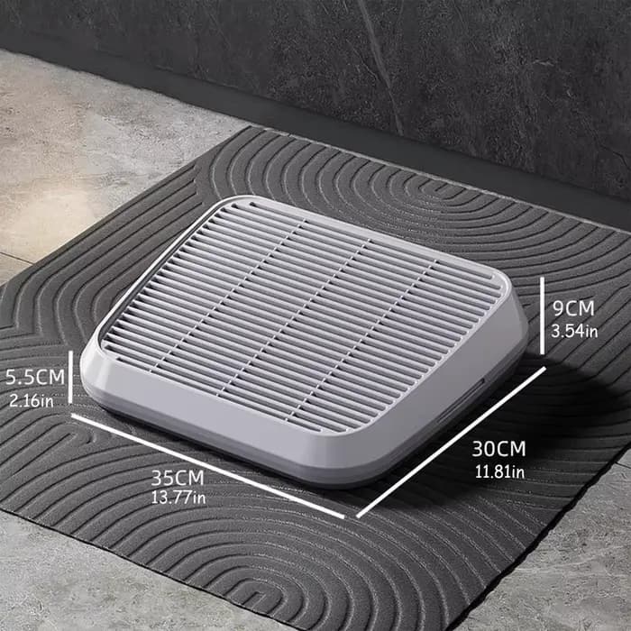 Tapis anti-éclaboussures pour litière avec rampe pour chat, plateau surélevé double couche avec fonc