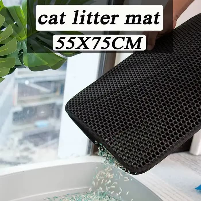 Tapis de litière pour chat, toilettes pour animaux de compagnie, imperméable, Double couche, boîte à