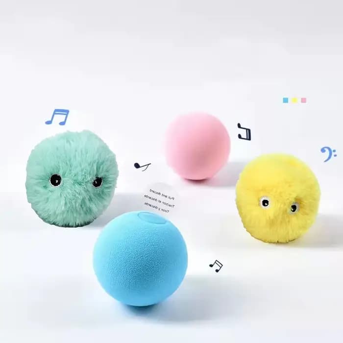 Jouets intelligents pour chat, balle interactive en peluche, jouet d'entraînement électrique avec he