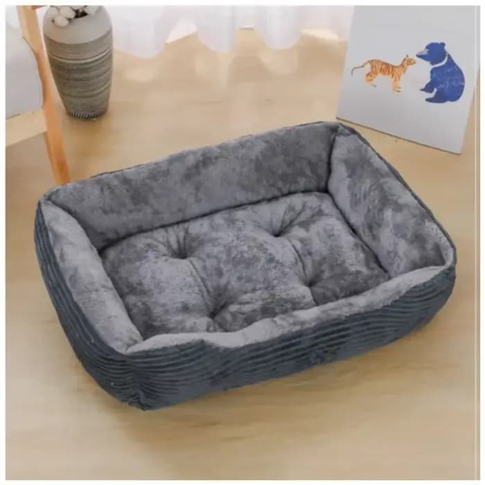Lit carré pour chiens, accessoires pour animaux de compagnie, canapé-lit apaisant en peluche, coussi