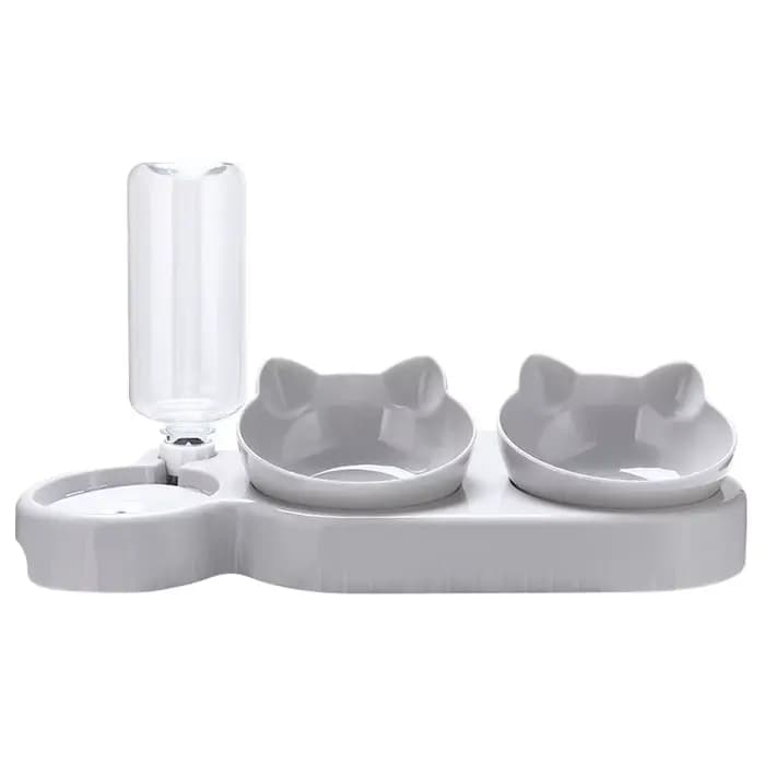 Mangeoire pour chat 3 en 1, distributeur d'eau automatique, Double bol pour animaux de compagnie, po