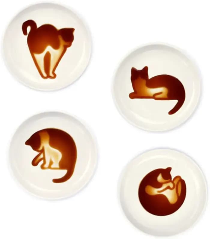 Plat à Sauce en céramique, assiette à assaisonnement en Relief pour chat, Mini bol latéral, plats à
