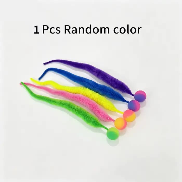 Jouet pour animaux de compagnie, ballon rebondissant en forme de chenille, couleur unie, jouet inter