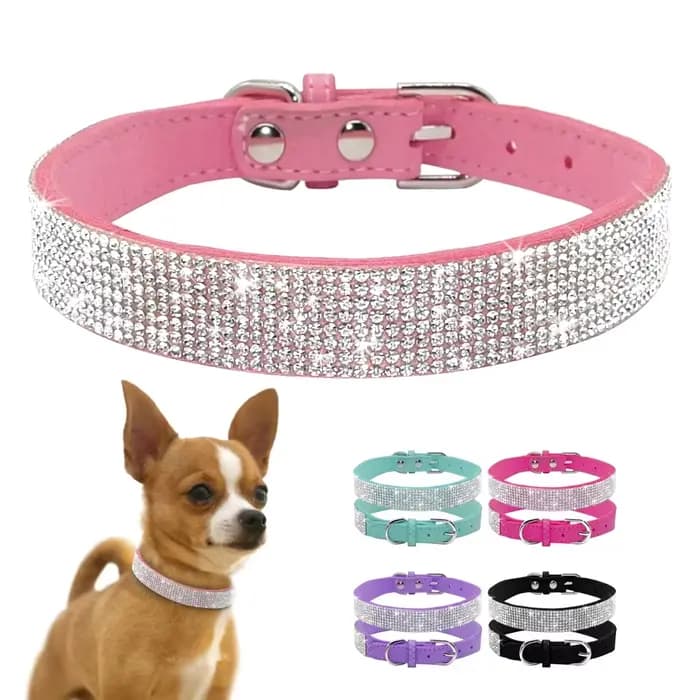 Collier pour chien cristal paillettes strass colliers pour animaux de compagnie en alliage de Zinc c