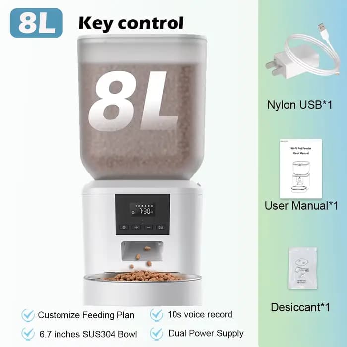 Furpipi mangeoire automatique pour chat avec caméra 1080p WiFi 8L facile à nettoyer Smartlife Tuya A