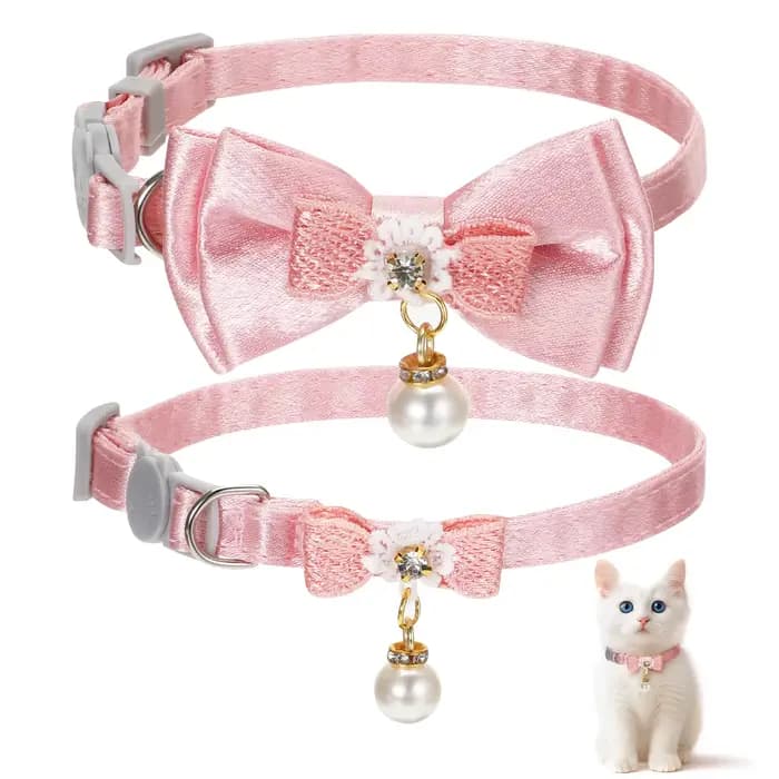 Collier Adorable pour Chat avec Nœud Papillon, Colliers Mignons pour Chatons Femelles, Accessoires N
