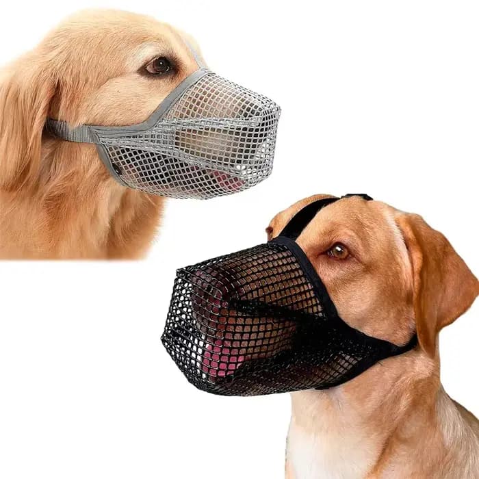 Couvre-bouche réglable et respirant pour chien, masque buccal en maille pour animaux de compagnie, m