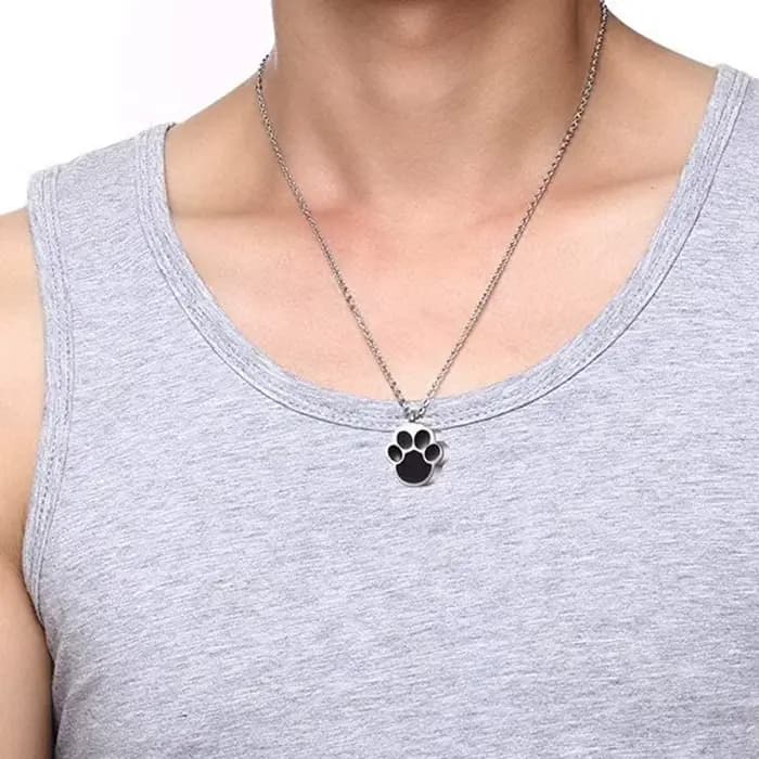 Bijoux de crémation imprimés de patte de chien et de chat pour cendres, collier d'urne portable, pen