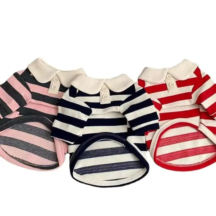 Polo d'été pour chiens, vêtements pour chiots, Bichon Frise, Chihuahua, sweat-shirt à rayures pour c