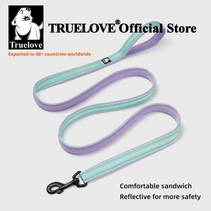 Laisse pour chien Truelove 200CM Confort Sandwich Rembourrée Respirante Anti-traction Corde Réfléchi