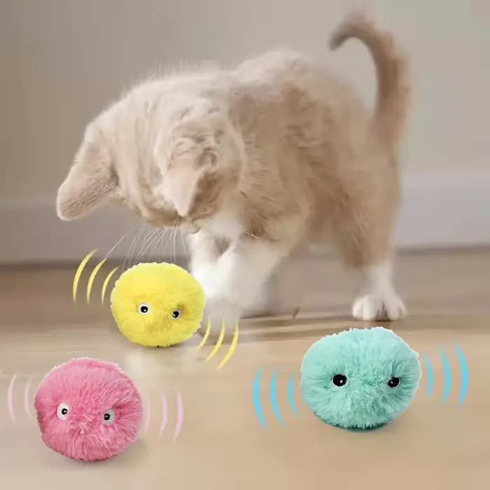 Jouets intelligents pour chat, balle interactive en peluche, jouet d'entraînement électrique avec he