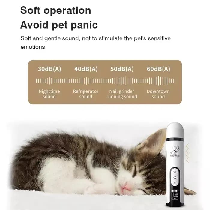 Lime à ongles électrique pour animaux de compagnie avec lumière LED, coupe-ongles pour chats et chie