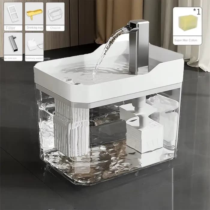 Fontaine à eau pour chat, filtre automatique, abreuvoir Transparent pour chat, USB, Anti-brûlure à s