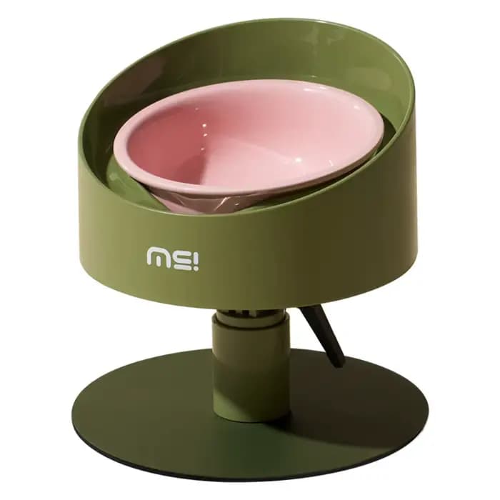 Bol pour nourriture pour chat, bol en céramique réglable pour chat, antidérapant, en forme de fleur,