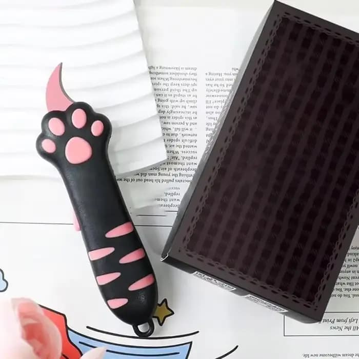 Coupe-boîte tranchante patte de chat mignon, Mini couteau utilitaire Portable griffe de chat, décora
