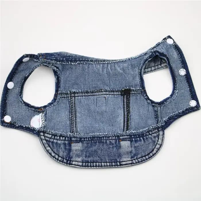 Dog Denim Jacket Dark Wash Sleeveless Towable Jeans Vest Coat for Small Medium Dogs Cat Spring Autum