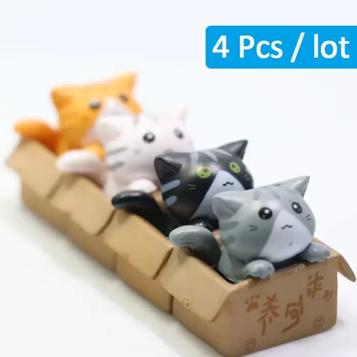 Kawaii Mini chat ornement jardin chaton Statue cadeau pour enfants bébé chambre décoration jouet Fig
