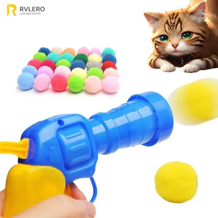 Pistolet de tir en peluche pour chat, jouet silencieux, soulagement interactif, auto-salon, Micro él