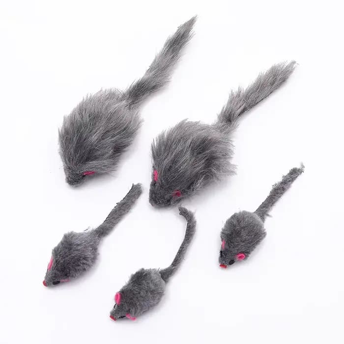 5 pièces en peluche Simulation souris chat jouets animal de compagnie taquin jouets interactifs colo