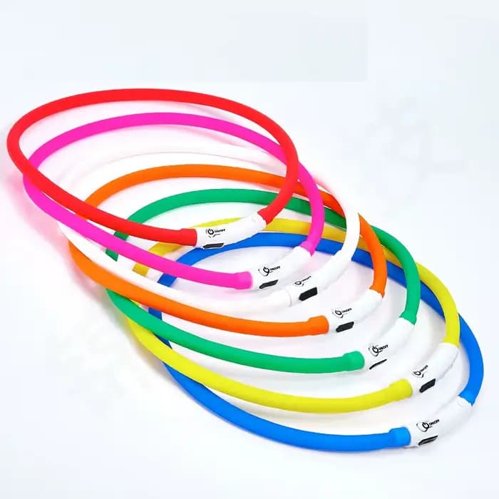 Collier de chien LED en Silicone, Rechargeable, 3 modes de fonctionnement, plus plus léger, plus dou