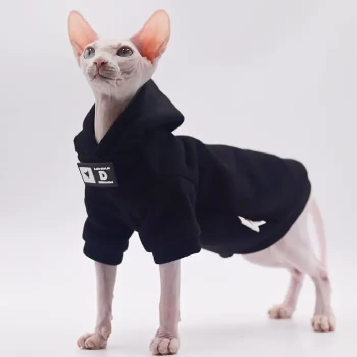 DUOMASUMI Sweat à capuche pour chat pour races sans poils – Pull tendance printemps/automne pour Sph