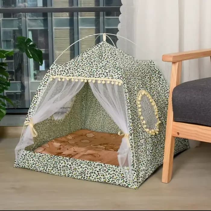 Tente à fleurs cassées pour chat, nid de célébrité d'internet Semi-fermé universel pour toutes les s