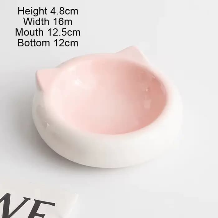 Bol en céramique pour chat en forme d'oreilles de chat mignonnes, bols colorés pour animaux de compa