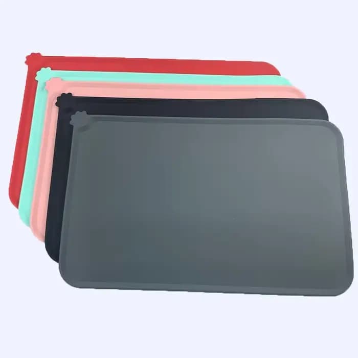 Tapis imperméable pour animaux de compagnie, couleur unie, en Silicone, pour chien et chat, bol de n