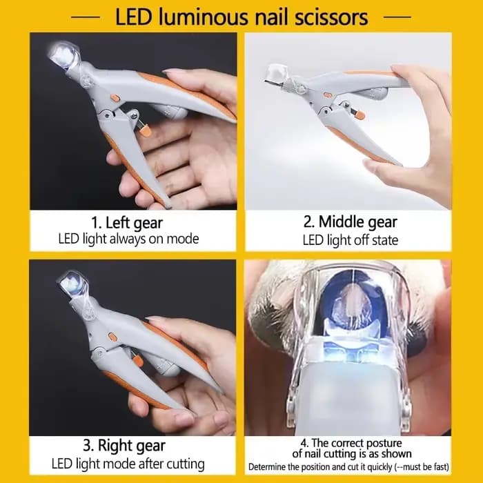 Coupe-ongles pour animaux de compagnie, lumière LED, avec fonction d'amplification, outil spécial po