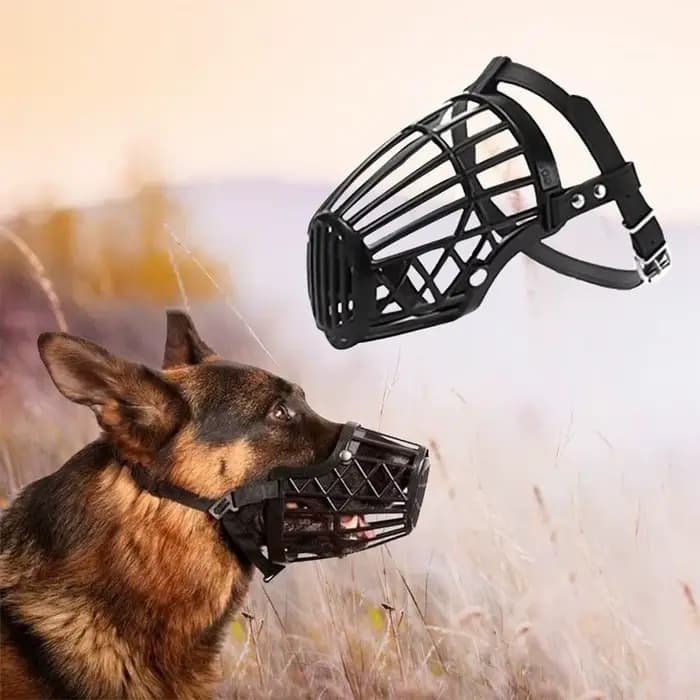 Panier de museau pour chien en plastique et cuir souple, solide, conception, sangles de réglage Anti