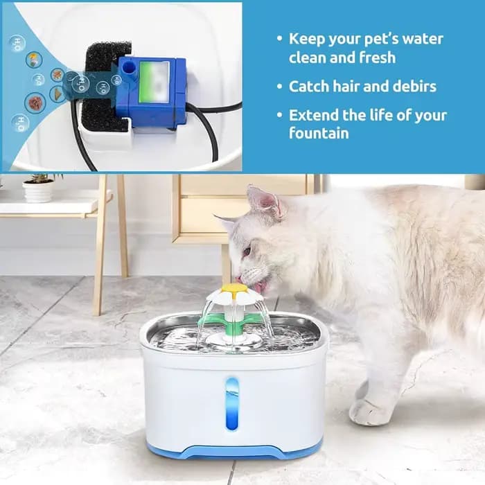 Filtre éponge LJL-8PCS pour fontaine de chat, remplacement de fontaine pour animaux de compagnie, fi