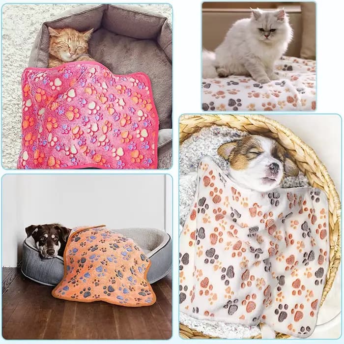 Couverture en Polymères à Motif de Pattes/Éléphant pour Chien et Chat, Lit de Voyage Chaud et Confor