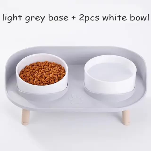 Mangeoires alimentaires pour animaux de compagnie chat Double bols mangeoire hauteur réglable chats