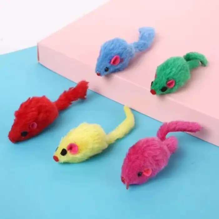 5 pièces en peluche Simulation souris chat jouets animal de compagnie taquin jouets interactifs colo