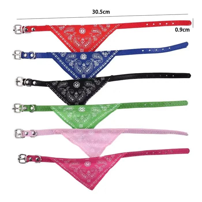 Écharpe de cou réglable en cuir pour animal de compagnie, collier bandana, accessoires pour chiot et
