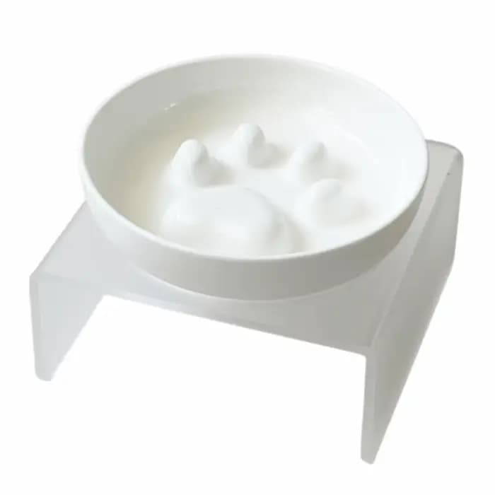 Bol à nourriture et à eau pour chat en céramique, anti-renversement, bol à nourriture lente pour cha